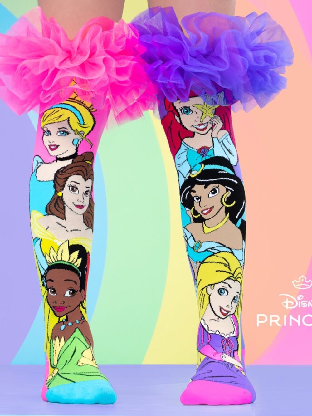 NWOT Disney Princess Tulle Top Knee Socks - Pink & Purple
